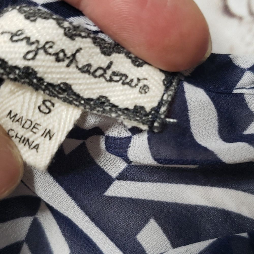 Eyeshadow Navy & White Printed Blouse - Picture 2 of 5